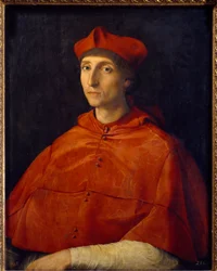 Kardinaalin muotokuva - Raffaello Sanzio dit Raphaelin maalaus