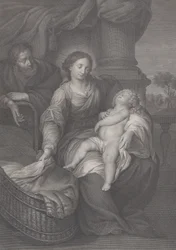Pyhä perhe, jossa Kristus-lapsi nukkuu Neitsyt sylissä, 1786