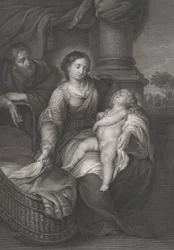 Pyhä perhe, jossa Kristus-lapsi nukkuu Neitsyt sylissä, n. 1778-86