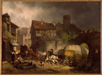R. Braun, Schwäbische Dorfszene