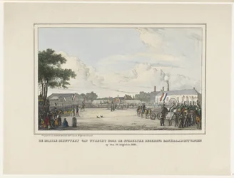 Stedelyken hallitus otti kiitollisen vastaan ​​Utrechtin Mobile Schutteryn. 19. elokuuta 1834 (otsikko esineessä)