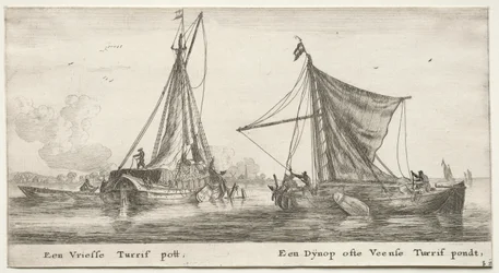 Amsterdamin laivat: Friisiläinen turveproomu. Dÿnop, lähellä Veenschen turvelampi.
