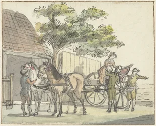 Vaunu kahdella hevosella ravintolassa De Donkere Kuil lähellä Haarlemia