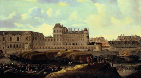 Louvre ja Petit Bourbon Seinen joelta nähtynä, Pariisi, 1600-luku