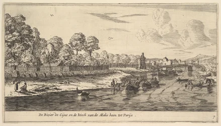 Seine-joki ostoskeskuksen mutkassa, 1600-luku.