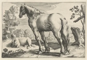 Maisema kahdella hevosella Diversa Animalia Quadrupedia (sarjan nimi)