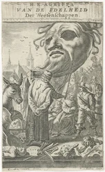 Sarjakuva taiteista Nimisivu: J. Oudaen, Agrippa, Tieteiden turhamaisuudesta, 1661