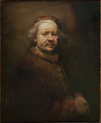 Rembrandt, omakuva 63-vuotiaana (öljy kankaalle).