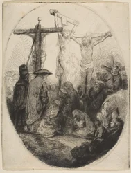 Kristus ristiinnaulittu kahden varkaan väliin, soikea levy, n. 1641.