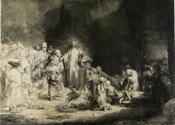 Kristus parantaa sairaita: "Sadan guldenin printti", s. 1649
