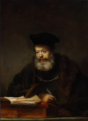 Tutkija kirjoituspöytänsä ääressä, 1641