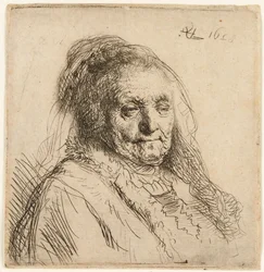 Taiteilijan äiti, pää ja rintakuva, 1628.