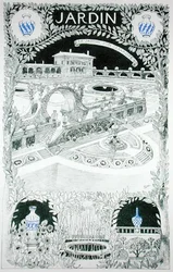 Suunnittelu puutarhaan, Keramiikon puutarha, teoksesta Esquisses Decoratives par Rene Binet, Gustave Geffroy (1855-1926), julkaistu noin 1895