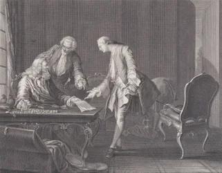 Tuhlaajapoika, joka vaatii perintöään, n. 1751.