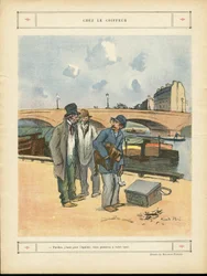 Kuva Ricardo Floresista (1878-1918) Le Riressä, 10.5.2012 - Kampaajalla - Pariisi, Ammatit, Arkkitehtuuri Kaupunkisuunnittelu, Silta, Joki - Koira, Kampaaja
