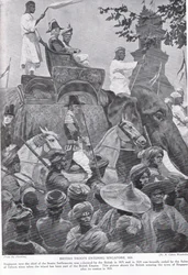 Brittijoukot saapuvat Singaporeen, 1824, kuvitus teoksesta "Hutchinsonin tarina brittiläisestä kansasta"