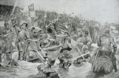 Towtonin taistelu vuonna 1461, kuvitus Hutchinsonin teoksesta 