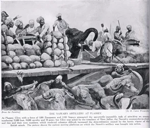 Nawabin tykistö Plasseyssa, kuvitus teoksesta "Hutchinson