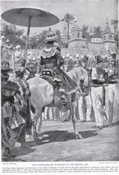 Rangoonin antautuminen briteille, 1824, kuvitus teoksesta "Hutchinson