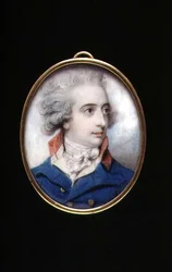 PD.195-1961 Kenraalimajuri Williamin muotokuva, varakreivi Fielding, n. 1790 (norsunluu)