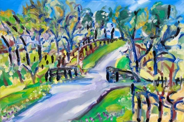 Walking up the Road, 2021 (öljy kankaalle)