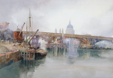 "Southwark Bridge in Course of Demolition", 1915