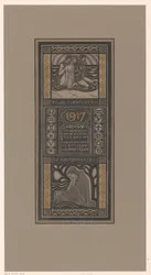 Hyväntekeväisyyskalenteri vuodelle 1917 Se on jo odotus tai muistutus: Hyväntekeväisyyskalenteri Rotterdamin ja Amsterdamin syöpäinstituuttien hyväksi (otsikko esineessä)