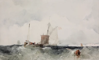 Englannin rannikolla - Oeuvre de Richard Parkes Bonington (1802-1828) - 1825 - Vesiväri paperille - 14x22,7 - Szepmuveszeti-museo, Budapest