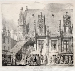 Rouen: Sisäänkäynti Salle des Pas Perdusille, Palais du Justice, 1824.