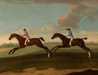 Aaron ja kuljettaja juoksevat toista erää Maidenheadissa, 1754