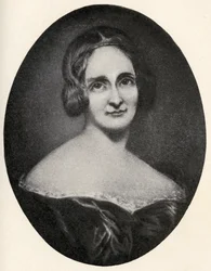 Mary Wollstonecraft Shelleyn (1797-1851) kuvitus teoksesta "Little Journeys to the Homes of Famous Women", julkaistu 1897