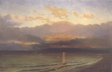 Auringonlasku Yorkshiren rannikolla