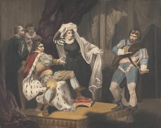 Teatterihahmoja valtaistuimesta