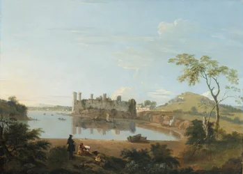 Caernarvonin linna, n. 1744 (öljy kankaalle)