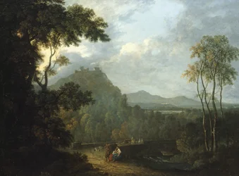 Dinas Branin linna, lähellä Llangollenia II, noin 1770 (öljy kankaalle).