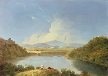 Lake Albano (öljy kankaalle)