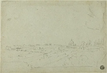 Näkymä Pietarinkirkkoon keisarien palatsista, Circus Maximus alapuolella.