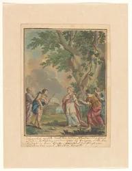 Telèmac i Mentor arriben a la nimfa Calypso Finalització de la sèrie Telémac (títol de la sèrie).