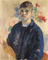Omakuva sinisellä puserolla - Omakuva sinisellä puserolla, Wouters, Rik (1882-1916). öljy kankaalle
