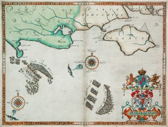 Englannin ja Espanjan laivastot Portland Billin ja Isle of Wightin välillä 2.-3. elokuuta 1588.