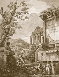 Pl. I julkaisusta "Keisari Diocletianuksen palatsin rauniot Spalatrossa Dalmatiassa", pub. 1764.