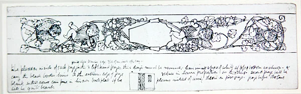 Suunnittelu päätepapereille, n. 1895 (kynä ja muste paperille)
