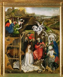 Syntymä. Paimenten palvonta. 1420-1430 (öljy puulle)