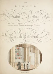 Ms. New Coll 380, f9r. Pyhän Marian Carlislen katedraalikirkon antiikki, piirtänyt Robert Carlile, 1795 (kynä ja muste ja wc paperille)