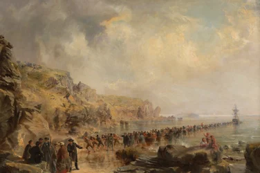Laskeutuminen Atlantin kaapelin rantapäähän, 1866.