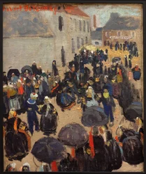 Juhla maassa. Robert Delaunayn (1885-1941) maalaus Öljy kankaalle
