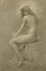 Tutkimus Lilithiä varten, noin 1900 (liitu paperille).
