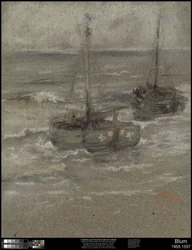 Kalastusveneet ankkurissa, 1884