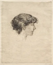 Tytön profiili, 1800-luku.