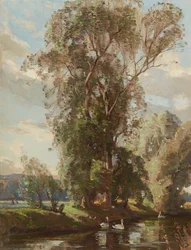 On the Knows Mill Lade, Prestonkirk (öljy kankaalle)